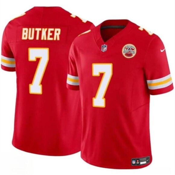 Mens Youths Kids Womens 7 Harrison Butker Red Vapor Stitched Jersey